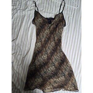 Vintage Betsey Johnson New York Silk Tiger Print Mini Dress